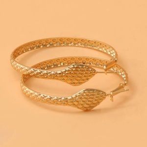 🐍 Awesome Oversized Metallic Serpent Snake Hoop Earrings 🐍